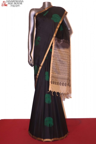 Exclusive Black Pure Soft Silk Saree